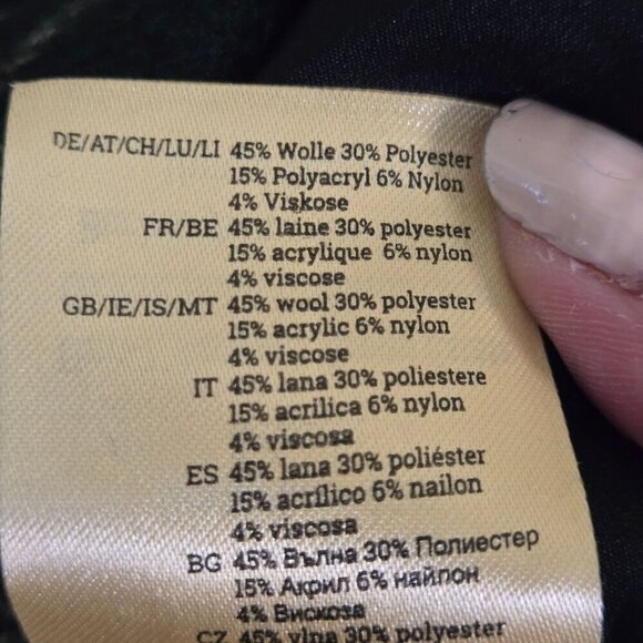 Timeless London Green Plaid Cropped Woolen Blazer Size 16 - Picture 8 of 8